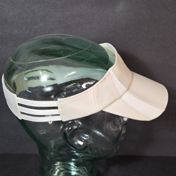 Adidas ClimaCool White & Beige Sports Visor Cap Side Stretch Straps EUC - Picture 2 of 9